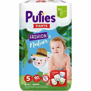 Scutece-chilotel Pufies Pants Fashion & Nature, 5 Junior, 12-17 kg, 40 buc imagine