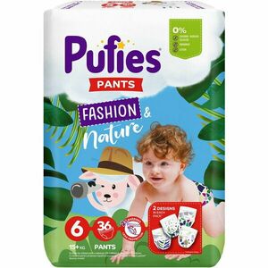 Scutece-chilotel Pufies Pants Fashion & Nature Extra Large, Marimea 6, 15+ kg, 36 buc imagine