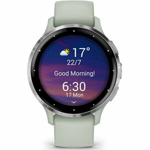 Ceas smartwatch Garmin Venu 3S, GPS, Wi-Fi, curea silicon, Silver/Sage Gray imagine
