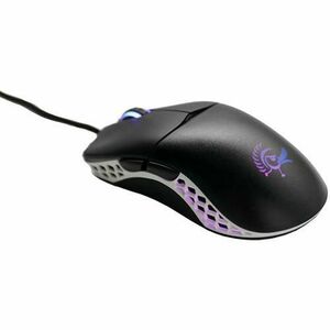 Mouse Gaming Ducky White Feather, cablu paracord, 16k DPI, clickswitch Huano Blue (Negru) imagine