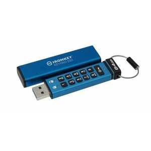 Stick USB Kingston Ironkey Keypad 200, 64GB, USB 3.2 (Albastru) imagine