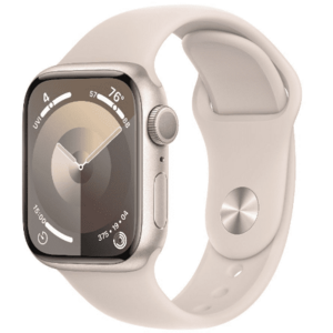 Smartwatch Apple Watch 9 GPS, 41mm Starlight Aluminium Case, Starlight Sport Band - S/M imagine