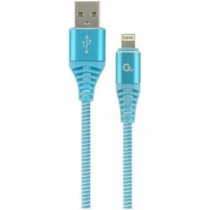 Cablu alimentare si date Gembird, USB 2.0 (T) la Lightning (T), 1m, Albastru, CC-USB2B-AMLM-1M-VW imagine