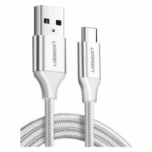 Cablu alimentare si date Ugreen, Fast Charging, USB la USB Type-C 3A nickel plating braided 1.5m, Alb imagine