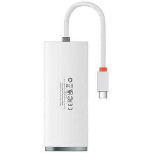 HUB Baseus Lite WKQX030402, Cablu USB Type-C, 1m (Alb) imagine