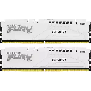 Memorie Desktop Kingston Fury Beast 32GB(2 x 16GB) DDR5 6000Mhz White imagine