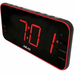 Radio cu ceas Akai, ACR-3899, Aux-In, USB, 1A Charger, Negru imagine