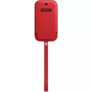 Husa de protectie Apple Leather Sleeve with MagSafe pentru iPhone 12|12 Pro, Red imagine