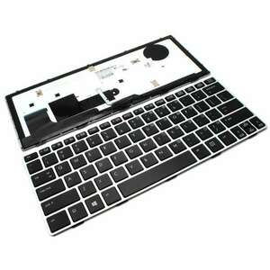 Tastatura HP 706960-001 Neagra cu Rama Gri iluminata backlit imagine