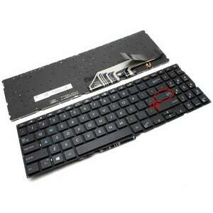 Tastatura Asus SN6581BL iluminata layout US fara rama enter mic imagine