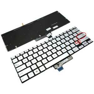Tastatura Argintie Asus 9Z.NFKBN.C01 iluminata layout US fara rama enter mic imagine