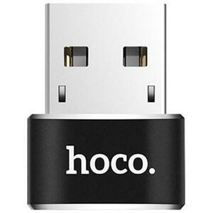 Adaptor Hoco 6957531064138, USB - USB Type-C, Aluminiu, Incarcare si transfer (Negru) imagine