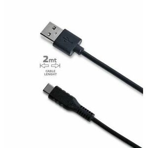 Cablu de date CCelly USB-C2M, USB-A - USB-C, 15W, 2m (Negru) imagine