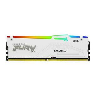 Memorie Kingston FURY Beast White RGB, DIMM, DDR5, 16GB, 5200MHz, CL36, 1.35V, imagine