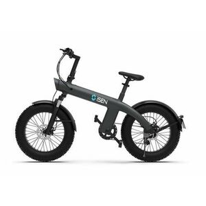 Bicicleta electrica iSEN Q3 Fat Bike, 750 W, 7 viteze Shimano, Rulare full electric sau asistata, Viteza maxima 45km/h, Baterie detasabila, IP54 (Gri) imagine