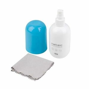 Spray de curatare 140ml cu laveta din microfibra pentru echipamente de birou Natec Raccoon Office Cleaning Kit imagine