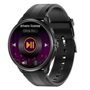 Smartwatch iSEN Watch M3 cu bratara neagra din TPU, Ecran 1.3inch, Bluetooth Call, Waterproof IP68, 240mAh, HR, Tensiune, Notificari, Muzica (Negru) imagine