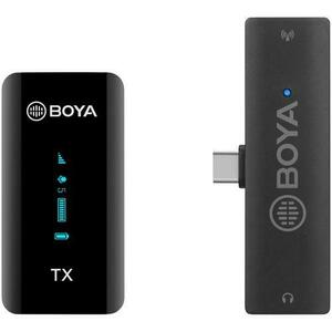 Lavaliera Boya BY-XM6-S5 cu microfon omnidirectional fara fir cu transmitator si receiver USB-C + cutie cu baterie suplimentara imagine
