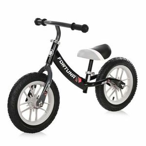 Bicicleta de echilibru Lorelli, Fortuna Air, 2-5 Ani, 12 inch, anvelope cu camera, jante cu leduri, Grey & Black imagine