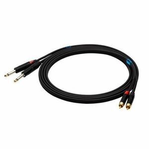 Cablu audio SSQ RCAJM, 2xJack 6.3 mm - 2xRCA, 2 m, Negru imagine