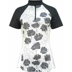 Callaway Womens Texture Floral Polo Alb strălucitor XS imagine