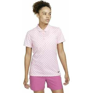 Nike Dri-Fit Victory Womens Short-Sleeve Printed Golf Polo Medium Soft Pink/Black XL imagine