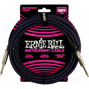 Ernie Ball Braided Straight Straight Inst Cable Negru-Violet 5, 5 m Drept - Drept imagine