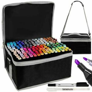 Set 168 markere colorate, pentru scris si subliniat, geanta depozitare, format XXL imagine