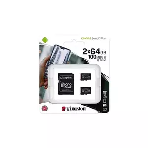 Set 2 carduri de memorie Kingston Canvas Select Plus 64GB MicroSD UHS-I imagine