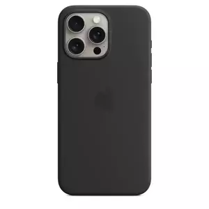 Husa de protectie Apple Silicone Case cu MagSafe pentru iPhone 15 Pro Max Black imagine