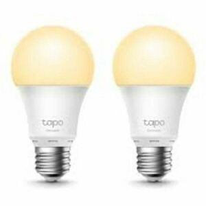 Tapo L510E Smart bulb White 2 PACK, Yellow Wi-Fi, Dimmable, E27, 806 lumens, 2700 K, 8.7W imagine