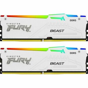 Memorie RAM DDR5, 32GB, 6000MHz, CL40, 1.35V, FURY Beast White, RGB, Kit of 2 imagine