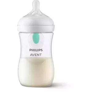 Biberon Philips Avent Natural Response SCY673/01, cu dispozitiv anticolici AirFree, 260 ml, tetina care functioneaza ca sanul mamei, cu debit 3, tetina fara scurgeri, +1 luni, fara BPA, usor de curatat imagine