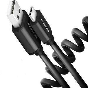 Cablu de date Axagon Twister BUCM-AM10TB, USB-C la USB-A, 0.6m, USB 2.0, 3A, 0.6m, Aluminiu (Negru) imagine