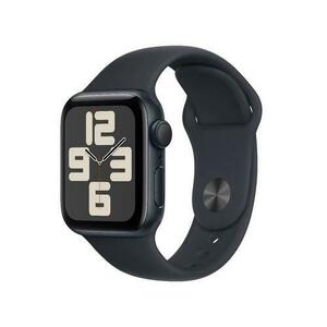 Smartwatch Apple Watch SE (2023) Cellular, GPS, Retina LTPO OLED Capacitive touchscreen 1.57inch, Bluetooth, Wi-Fi, Bratara Silicon M/L, Carcasa Aluminiu 40mm, Rezistent la apa (Negru) imagine