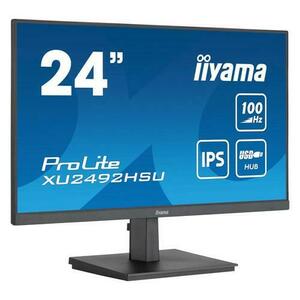 Monitor IPS LED Iiyama ProLite 23.8inch XU2492HSU-B6, Full HD (1920 x 1080), HDMI, DisplayPort, Boxe, 100 Hz (Negru) imagine