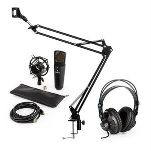 Auna MIC-900B, set de microfon USB, kit de microfon condensator V3 + braț de microfon imagine
