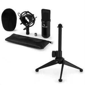 Auna CM00B, set de microfon V1, microfon negru de studio cu păianjen, stativ de masă imagine