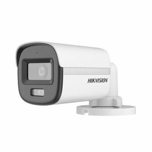 Camera supraveghere exterior Hikvision Mini Bullet Hybrid Light ColorVu DS-2CE10DF0T-LFS, 2 MP, 2.8 mm, IR/lumina alba 20 m, microfon imagine