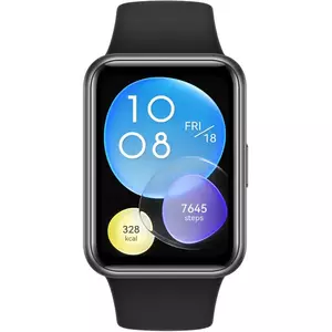 Ceas smartwatch Huawei Watch Fit 2, Silicone Strap, Midnight Black imagine