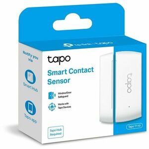 Senzor contact smart, necesita hub Tapo H100 pentru functionare, securitate pentru ferestre si usi, programare prin smartphone aplicatia Tapo, 1 x baterii CR2450, WiFi, alb imagine