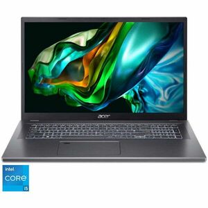 Laptop Acer Aspire 5 A517-58M cu procesor Intel(r) Core(tm) i5-1335U pana la 4.60 GHz, 17.3, Full HD, IPS, 16GB DDR5, 1TB SSD, Intel(r) UHD Graphics, No OS, Steel Gray imagine