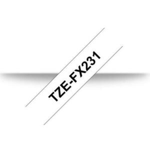 Banda laminata flexibila Brother TZe-FX231, 12mm/8m, Negru/Alb imagine