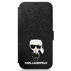 Husa de protectie Karl Lagerfeld Saffiano Iconic Book pentru Apple iPhone 12 mini (Negru) imagine