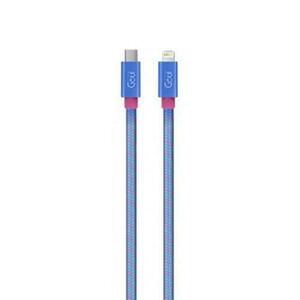 Cablu de date Goui Fashion G-FASHIONC94-B, USB Type C - Lightning, 1m, Albastru imagine