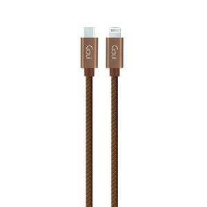 Cablu de date Goui Fashion G-FASHIONC94BR, USB Type C - Lightning, 1m, Maro imagine