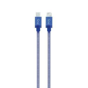 Cablu de date Goui G-METALLICC94B, USB Type-C - Lightning, 1 m, Albastru imagine