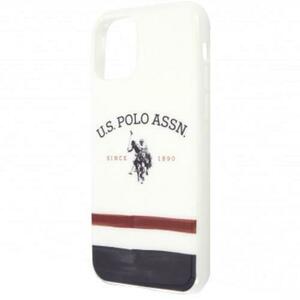 Husa de protectie US Polo Tricolor Blurred pentru iPhone 11 Pro, White imagine