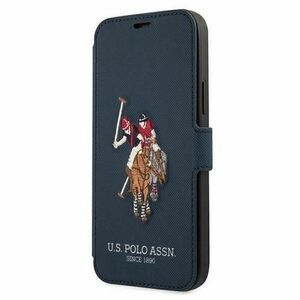 Husa de protectie US Polo Assn. Embroidery pentru iPhone 12 Pro Max, Piele ecologica (Albastru) imagine