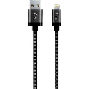 Cablu de date Goui, USB - Lightning, Metallic G-LC8PIN-02BK, 1m (Negru) imagine